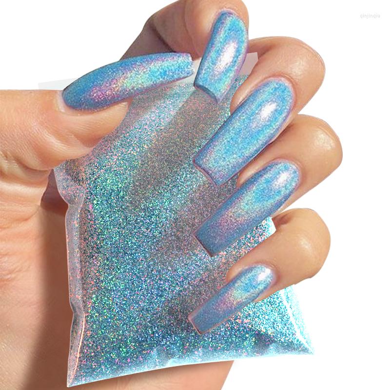 

Nail Glitter 10g/bag Holographic Laser Fine Powder Decoration Shining Gold Silver Pigment Dust DIY Gel For Nails Art Accessoires