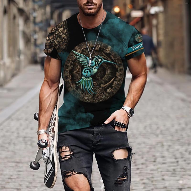 

Men's T Shirts Mexico Aztec Blue Humingbird 3D Print Summer Tshirt Men/Women Ropa Casual Streetwear O-neck Tee Shirt Homme Oversized Tops, 07