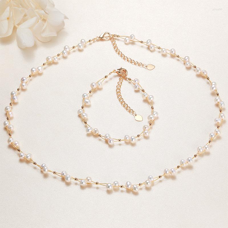 

Choker Freshwater Pearl Necklace Stars Hand Made Real For Women Luxury Jewelry Accessories Wholesale