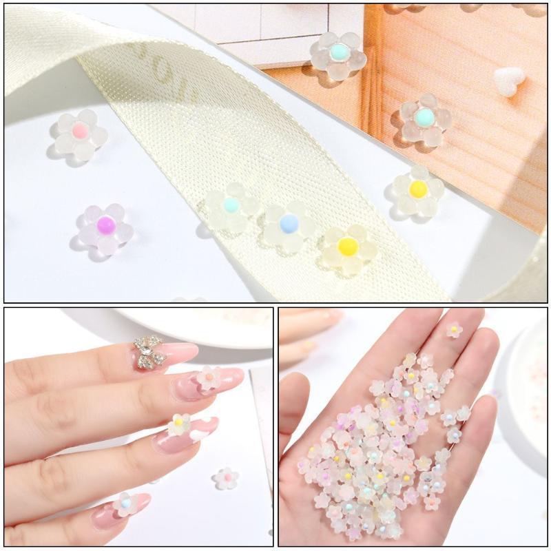 

Nail Art Decorations 30/120Pcs Crystal Fashion Rhinestones Charms Jewelry Manicure Accessories Candy Colors 3D Lovely Resin Flowers