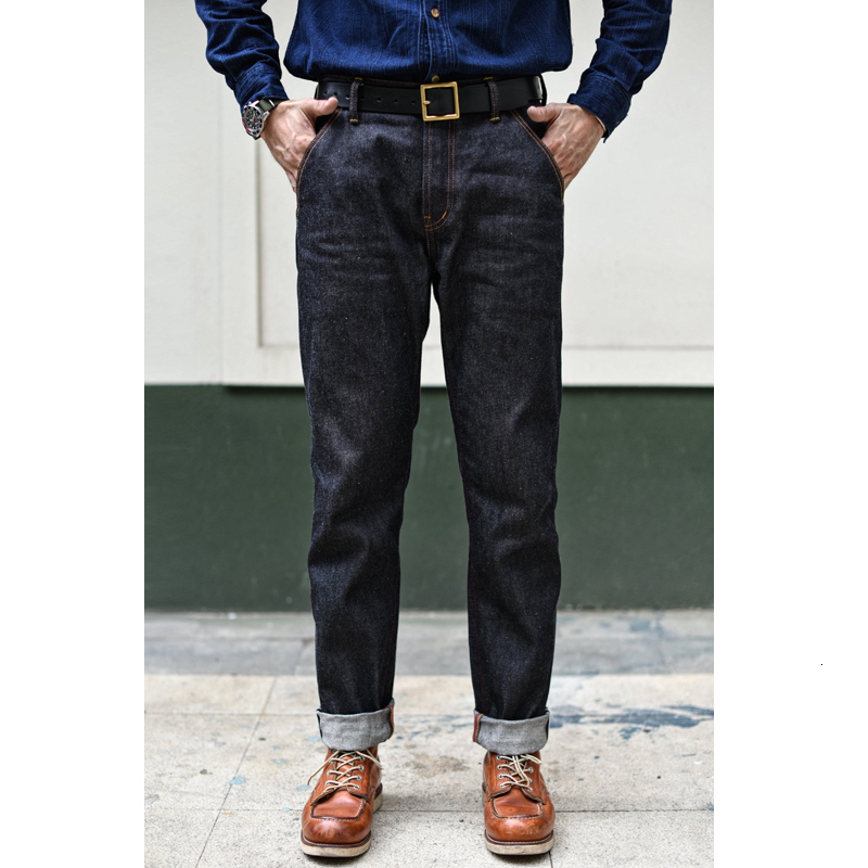 

Men's Jeans SAUCE ORIGIN Mens Boxing Selvedge Denim Color Cotton for Men Silver Buttons Taper Fit 125 Oz 230217, Blue