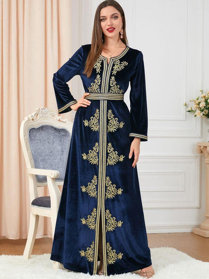 

Plus Size Dresses Party Elegant Prom Abayas Wedding Gown Robe O-Neck Velvet Evening Dress Large 5 Xl 6xl 7xl 8xl, Navy blue
