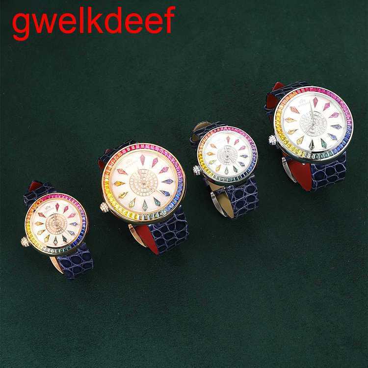 

Wristwatches Luxury Custom Bling Iced Out Watches White Gold Plated Moiss anite Diamond Watchess 5A high quality replication Mechanical 5TK2, Silver & red