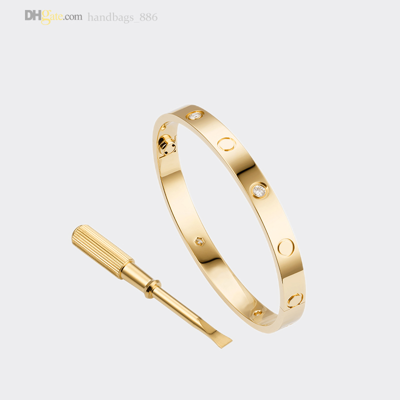 

Mens Bangle LOVE Bracelet Carti Bracelets Designer For Women Gold Bracelet 4 Diamonds Luxury Jewelry Titanium Steel Gold-Plated Never Fade Not Allergic 21858862