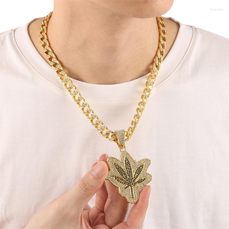 

Pendant Necklaces Steampunk Rhinestone Necklace Men Punk Hiphop Cuban Chains For Boys Male