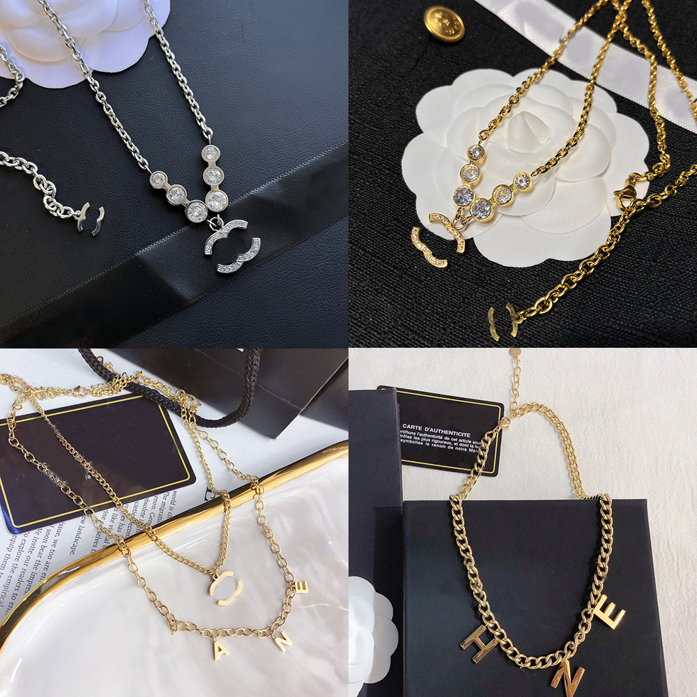 

2022 Fashionable 18K Gold Plated Stainless Steel Necklaces Choker Letter Pendant Statement Fashion Womens Necklace Wedding Jewelry Accessories X3471