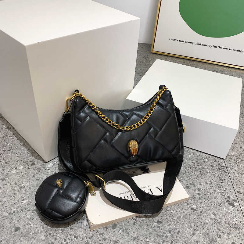 

designer bag handbag Women s Rhombic Chain New Fashion Embroidery Thread Wide Shoulder Strap Crossbody Underarm Bags 230215, Blue11