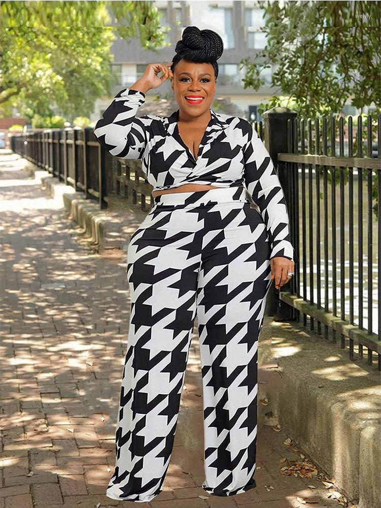 

Tracksuits Two Piece Sets Womens Outifits Ladies Large Size Clothes Long Sleeve Tops And Pants Set Curvy Plus Wholesale Drop, Black