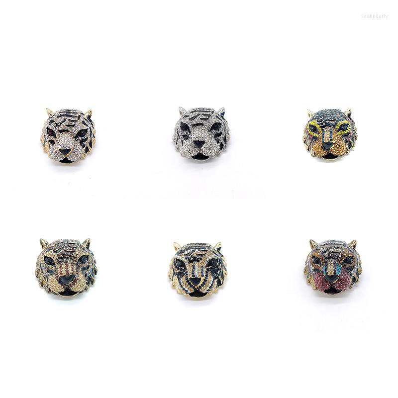 

Brooches PD BROOCH Rhinestone Tiger Women Men Big Head Party Casual Pins Gifts