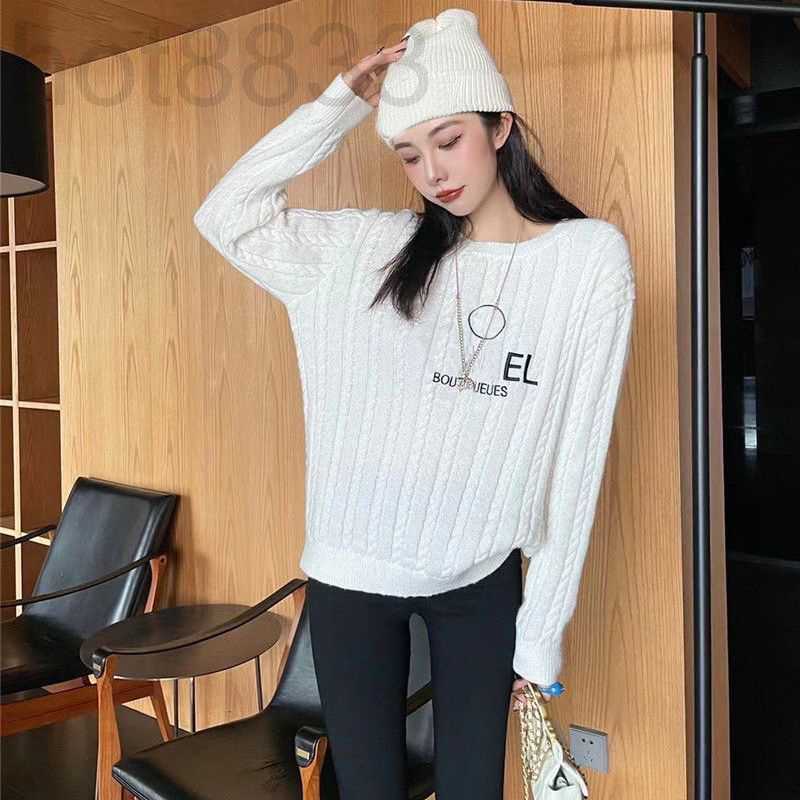 

Women' Sweaters Designer Design Women Letter Embroidery Winter Warm Sweater Loose Tops Pullover Leisure Clothing Fashion Apparel I30F, White