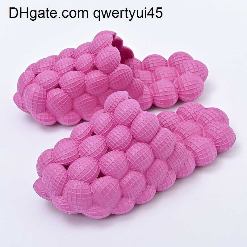

qwertyui45 Women Summer Slippers Funny Bubbles Balls Soft EVA Couple Young Massage Slipper Female Home Street Shoes Ladies Fashion Slides 021723H, Purple