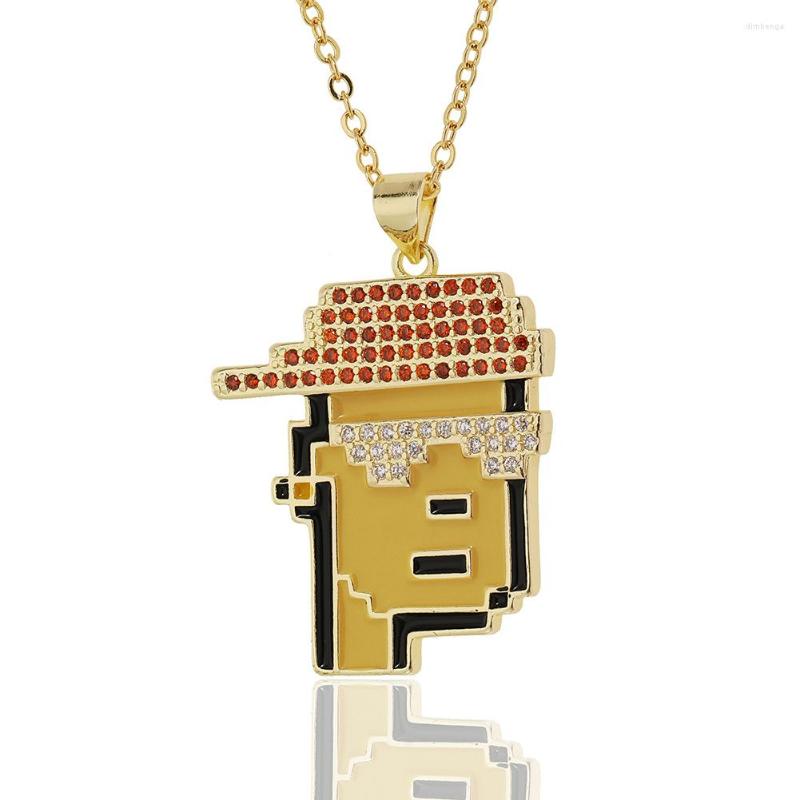 

Pendant Necklaces Funny Hip Hop Men's Necklace 18K Gold Plated Personalized Cartoon Game Choker Trend Art Jewelry Dropshiping