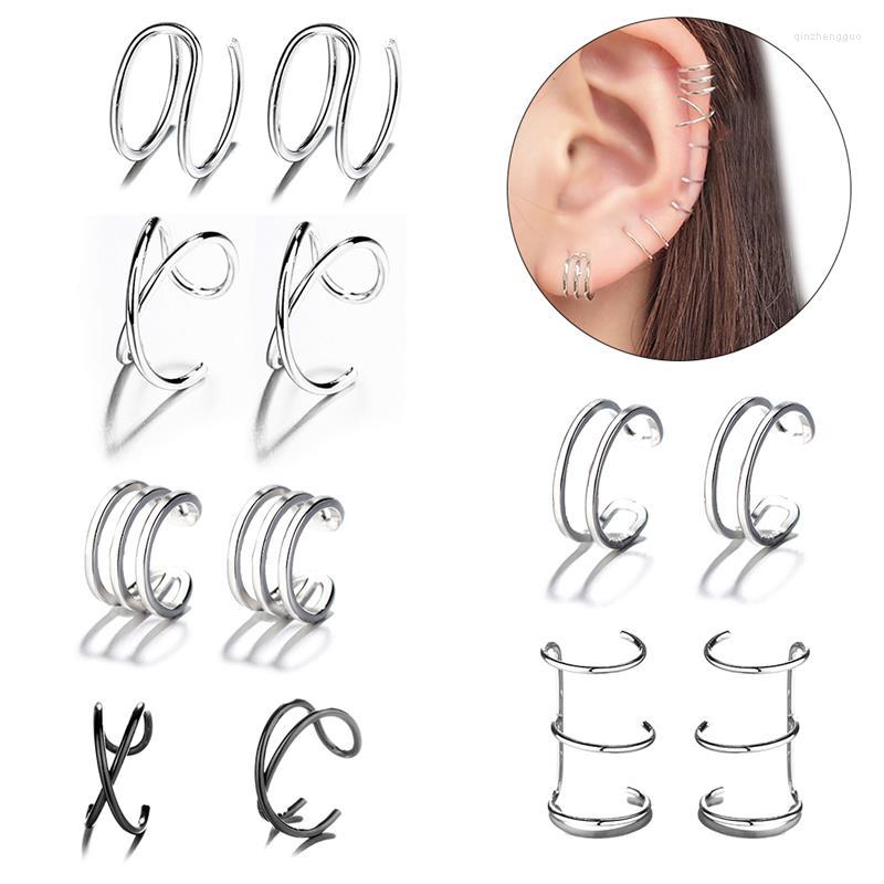 

Backs Earrings 6 Pairs Ear Cuffs Fashion Clip On Cartilage Non Pierced Jewelry Accessories For Women Ladies