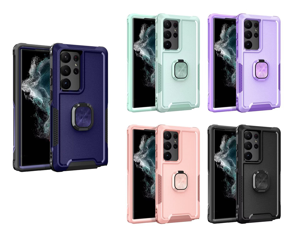

Defender Shockproof Cases For Samsung S23 Ultra S22 Plus Note 20 S21 FE A53 A73 A33 5G Finger Ring Holder Magnet Car Bracket Hard PC Silicone Armor Hybrid Phone Cover, Pls let us know the color you want
