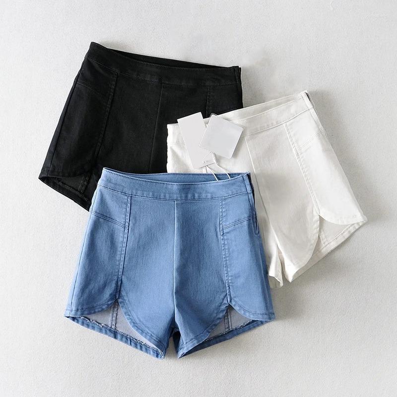 

Women' Shorts Korean Style Denim 2023 Summer High Waist Elastic Hip Bag Thin Slim Streetwear Jeans Offlice Lady, Black