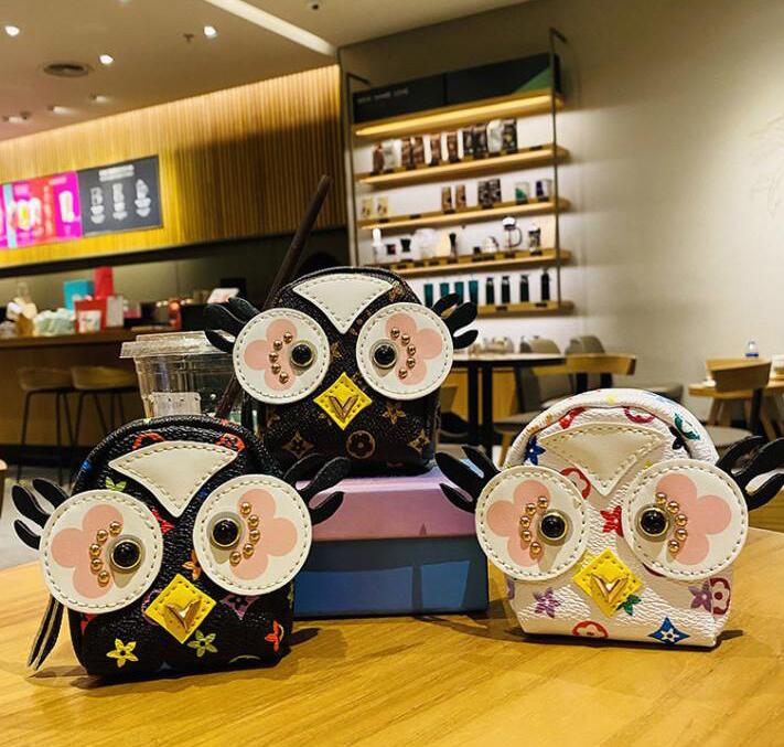 

Wholesale Fashion keychain Bear Pattern PU leather keychains Car Fashion Accessories KeyWallet Chain Rope Chain