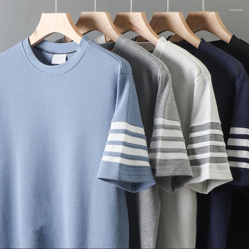 

Men's T Shirts Men's Striped T-shirts Summer Short Sleeve Tee Fashion Casual Harajuku Tops Men Streetwears Loose Male Clothing, Black