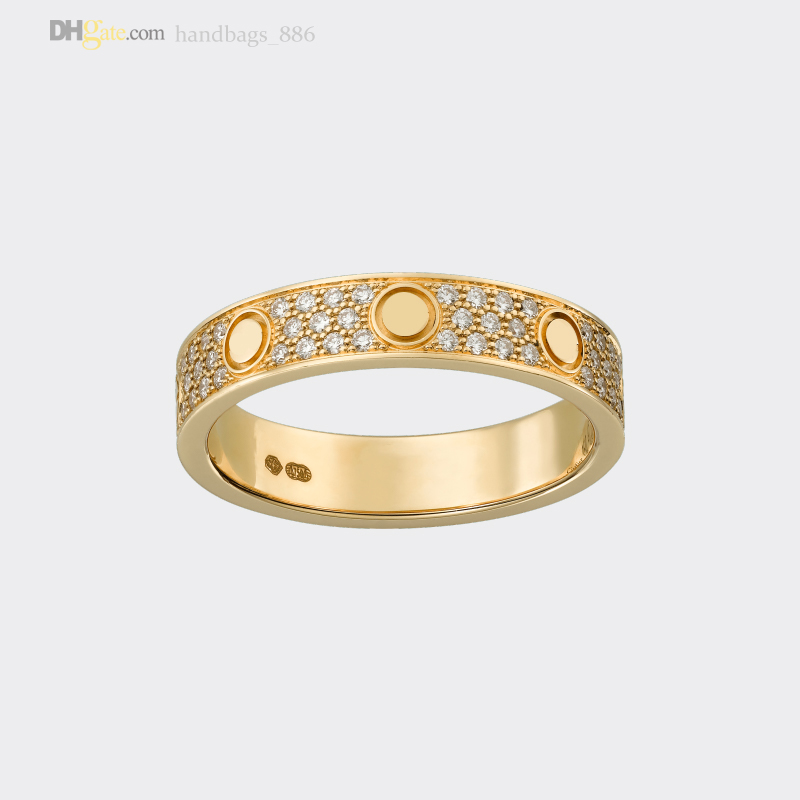 

Love Ring Designer Rings For Women/Men LOVE Wedding Gold Band Diamond-Pave Luxury Jewelry Accessories Titanium Steel Gold-Plated Never Fade Not Allergic 21858862