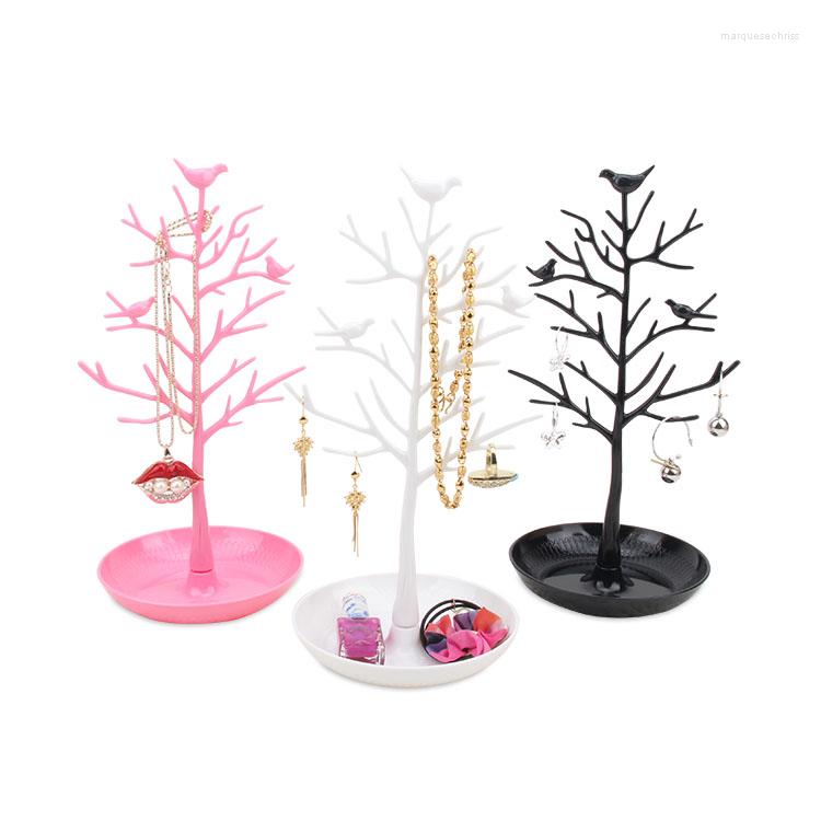 

Jewelry Pouches TONVIC 2 Pink/White/Black Plastic Earring Necklace Bracelet Display Tree For Stand Holder Arrival