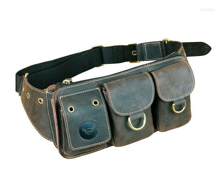 

Waist Bags Genuine Leather Casual Packs Belt Handmade For Men, Dz1