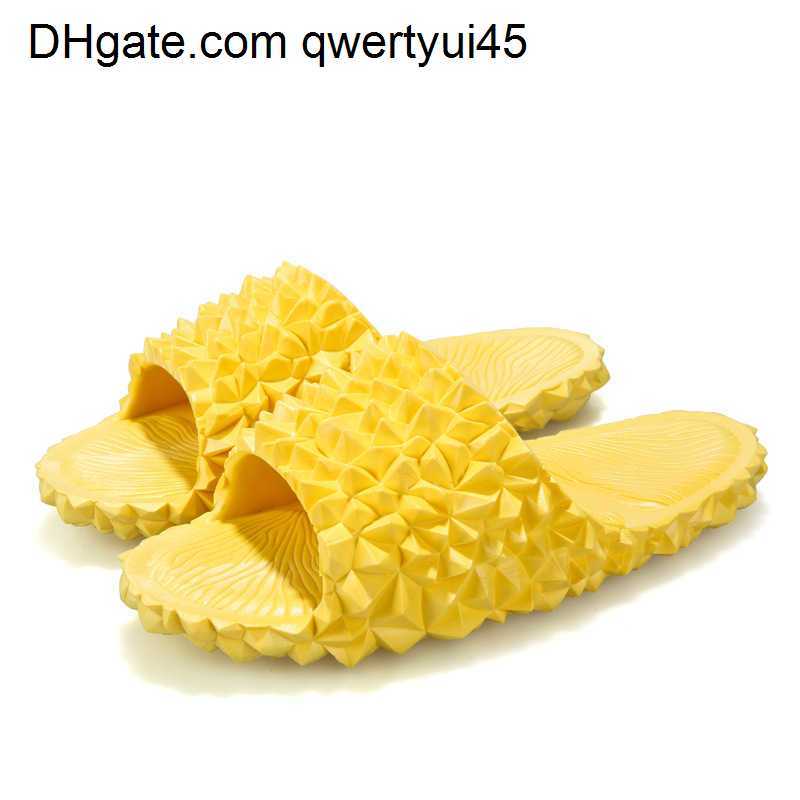 

qwertyui45 Slippers Slippers Cute Durian Indoor Outside Slippers Female Bathroom Slipper Girls Beach Flip Flops Summer Shoes Woman Fashion Slides 021723H, Dark green