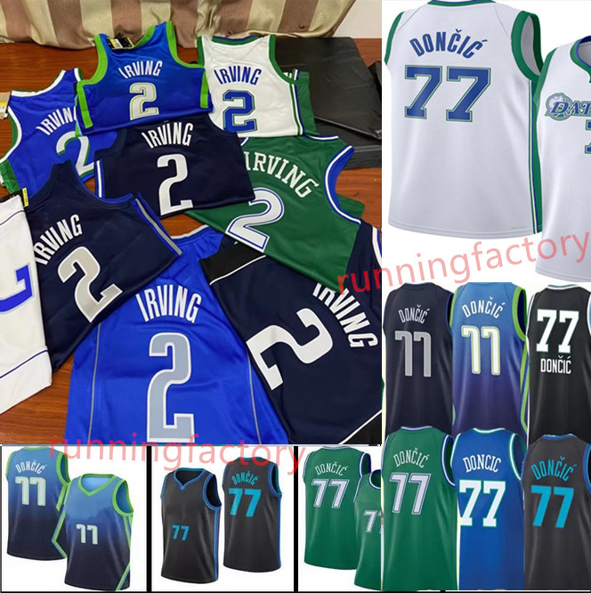 

Kyrie Irving Luka Doncic Jerseys 77 2 City Basketball Jerseys green White blue mens, As