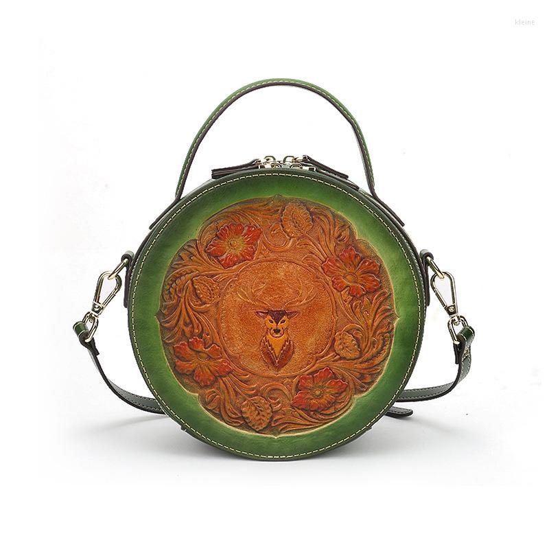 

Evening Bags Crossbody Women Fashion Small Round Bag Casual Ladies Shoulder Handbag Designer Mini Phone Purse, Green