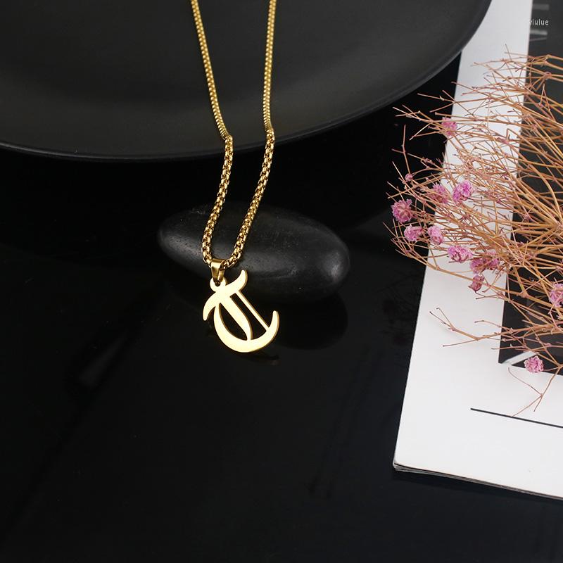 

Pendant Necklaces Gothic Letter Necklace Style Stainless Steel Fashion Jewelry Gift For Girlfriend