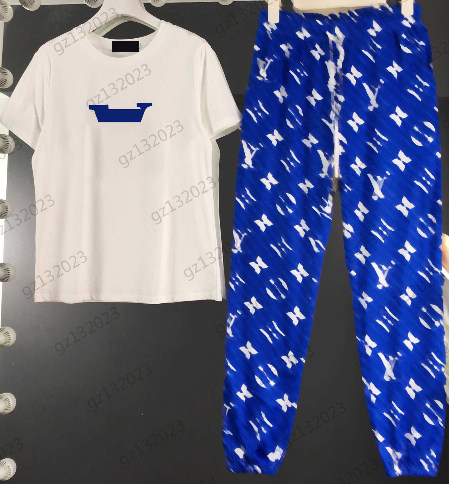 

Short Sleeve Two Piece Pants Letter Printing Crewneck Pullover CottonT-shirt Elastic Waist Bunched Trousers 3 Colors Two Piece Set Luxury Brand