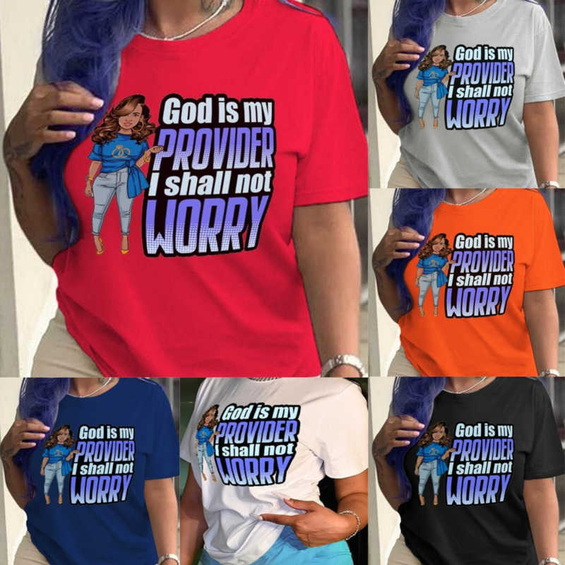 

Plus Sizes -4XL Women T Shirt Designer 2023 New Loose And Versatile T-shirt Ins Printed Round Neck Casual Personality Short-sleeved Tops, Orange-red