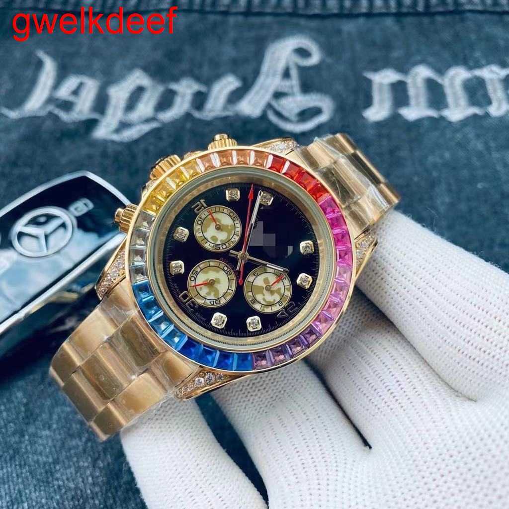 

Wristwatches Luxury Custom Bling Iced Out Watches White Gold Plated Moiss anite Diamond Watchess 5A high quality replication Mechanical JJU4, Split