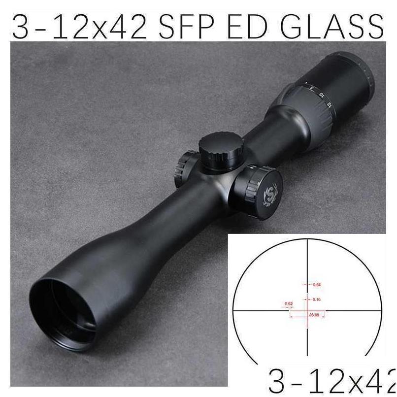 

Scopes Hunting Turret 312X42 Rifle Scope Ed Glass Lens 30Mm Tube Ring 1/4 Moa Drop Delivery 202 Dhg4L, As show