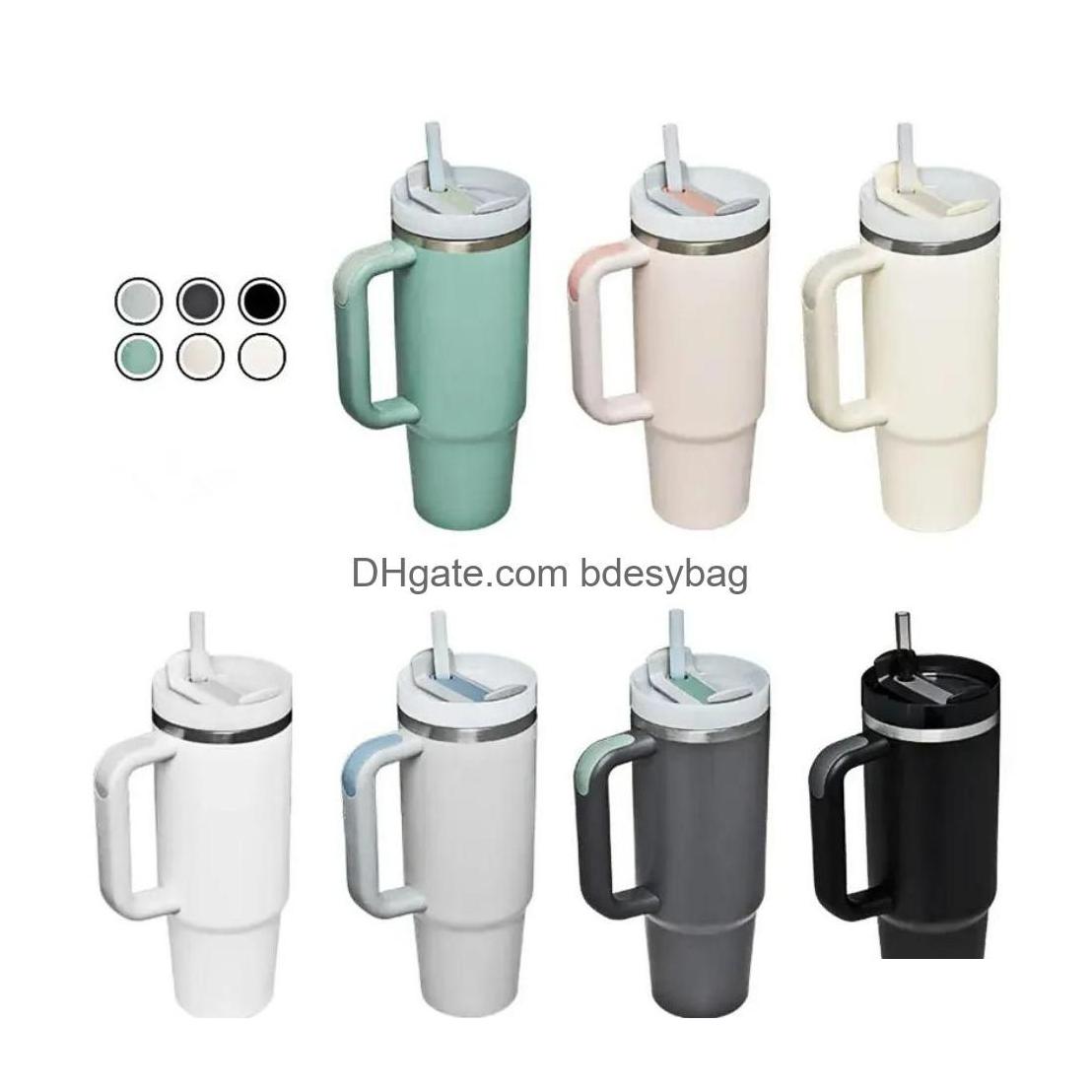

Tumblers 40Oz Stainless Steel Tumbler With Handle Lid St Big Capacity Beer Mug Water Bottle Outdoor Cam Cup Vacuum Insated Stanley D Dhh7I, Multi-color