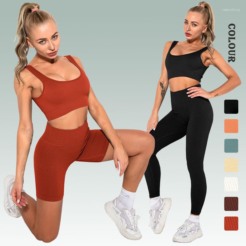 

Active Sets Seamless Yoga Suits For Fitness Gym Set Workout Outfits Running Clothes Leggings Sports Bra Women' Suit Female Wear, C10(2pcs)