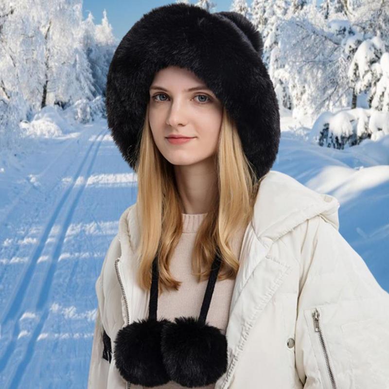 

Berets Casual Winter Hat Fur Keep Warm  Windproof Women Knitted, Beige