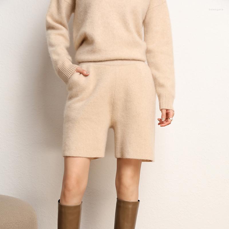 

Women's Shorts 2023 Winter Top Fashion Cashmere Women's High Waist Loose Outwear Crops Free Freight Off Season Clearance, Black