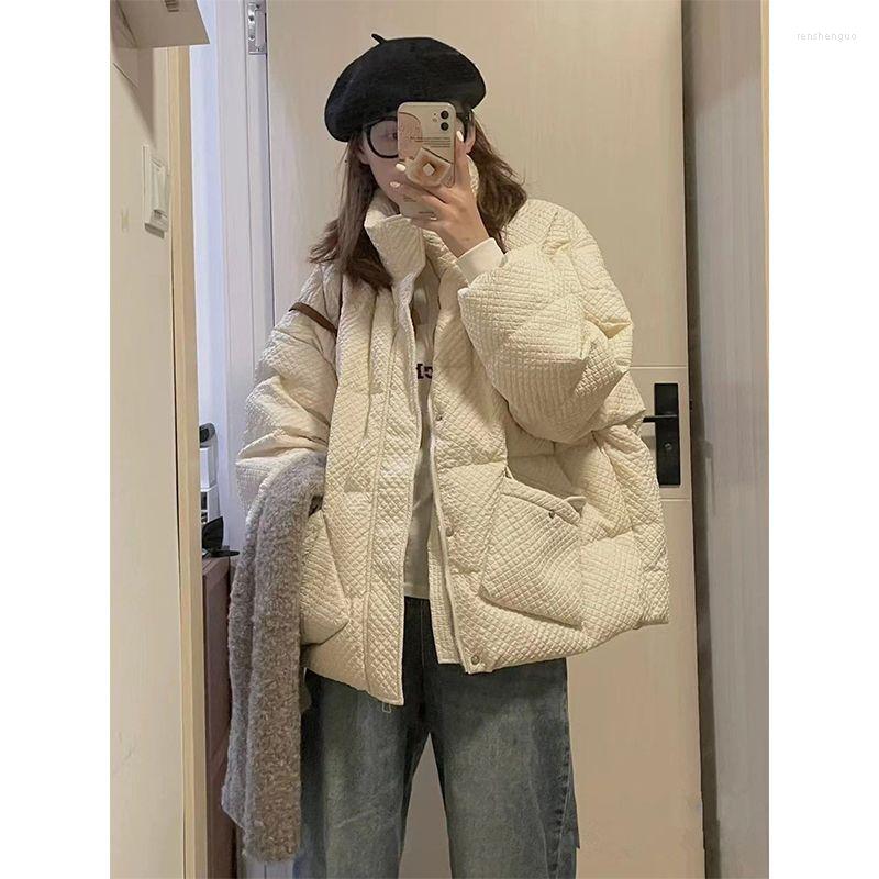 

Women's Trench Coats Women Winter Clothes Thicken Warm Down Cotton Jacket Short Coat Cotton-padded Female Long Sleeved Parkas Outerwear E775, Black