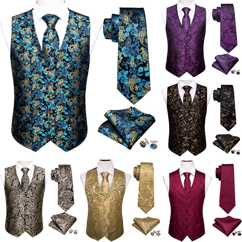 

Men' Vests Green Men Suit Vest Set Silk Paisley Waistcoat Silm Fit Formal Business Party Weeding High Quality Barry.WangMen, Mj-2006