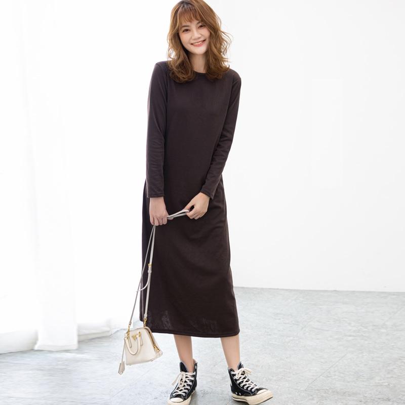 

Casual Dresses Spring Long Sleeve Elegant Bottoming Dress Women 2023 Female Loose Base Simple Cotton Homewear, Black