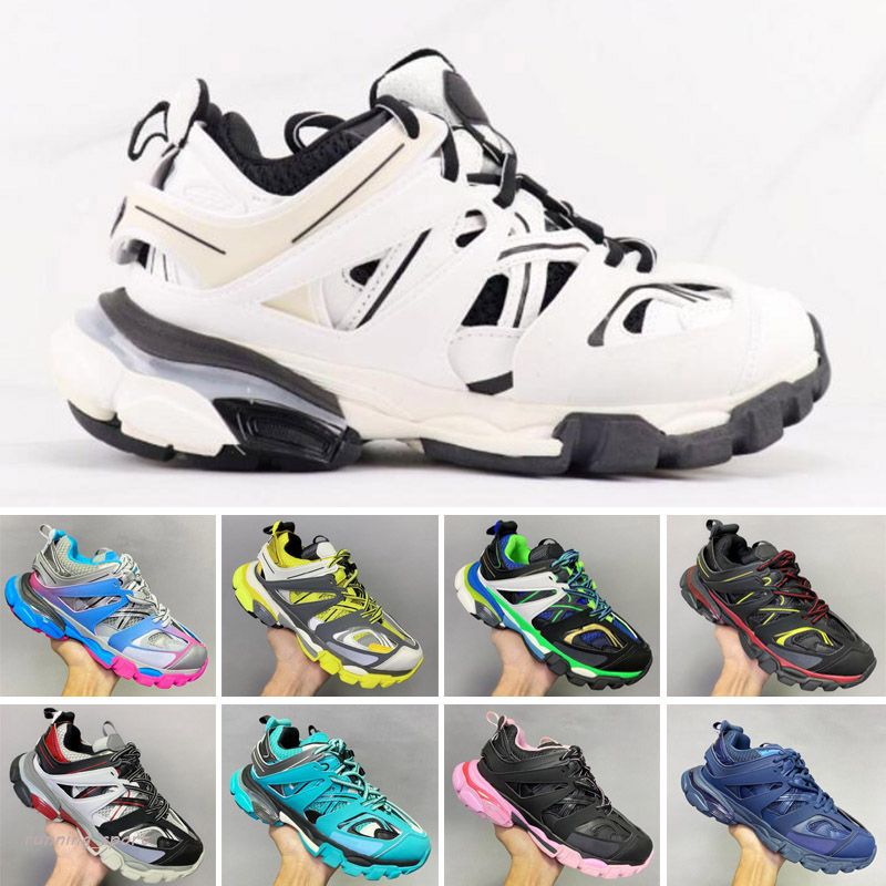 

Casual Shoes Sneakers Leather Trainer Platform Trainers Shoes Luxury Brand Designer Triple White Black Tess.S. Gomma Nylon Printed Men Women Track 3 3.0, Color 16