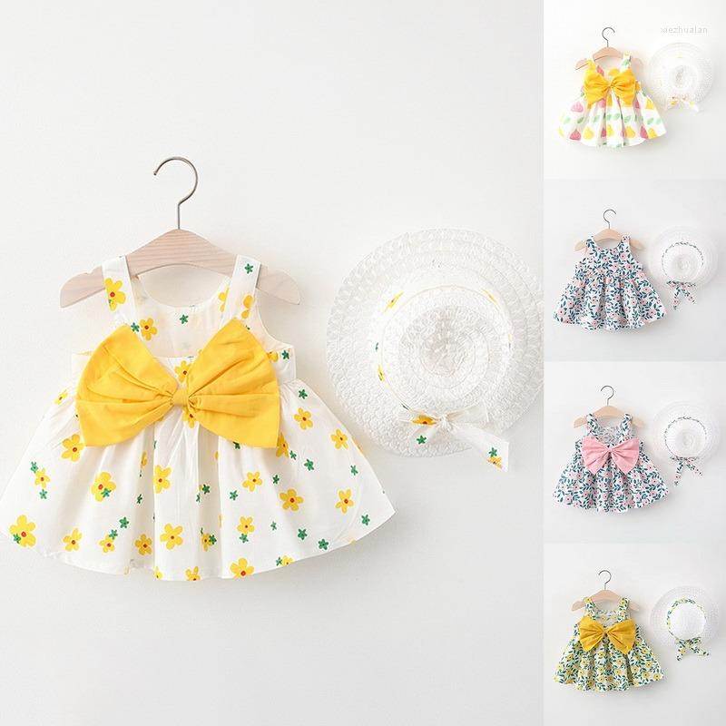 

Girl Dresses 2023 Summer Baby Dress Flower Print Born Infant Christening Gowns Toddler Princess Birthday For Kids, A01