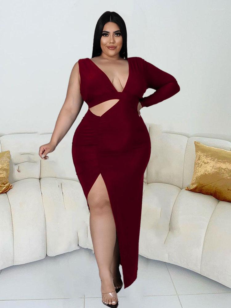 

Plus Size Dresses Women Clothing Backless Long Sleeve Sexy One Shoulder Dress Evening Party Wholesale Bulk Drop, Black