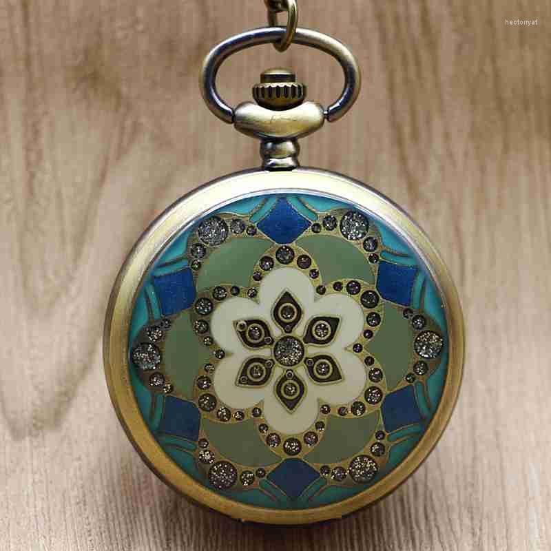 

Pocket Watches Fashion Ceramics Flowers Quartz Watch Pendant Necklace Men's Women #102308, Yellow
