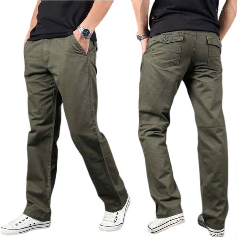 

Men's Pants Men Cargo Men's Casual Cotton Loose Straight Multicolor Overalls Trousers Asia Size 2, Army green
