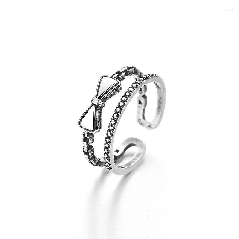 

Wedding Rings Punk Cool Hiphop Bow Knot For Women Girl Simple Open Finger Trend Wholesale Jewelry Party Gift