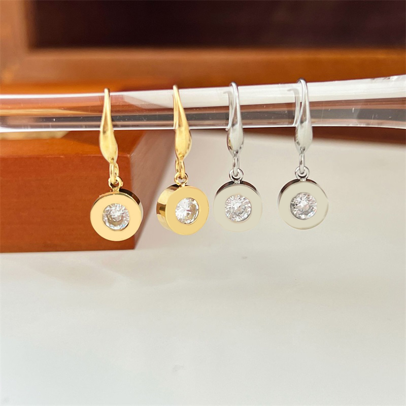 

Luxury jewelry Valentine s day crystal charm designer earrings pink silver color romantic small ohrringe Jewlery hip hop orecchini gold plated hook earings E23