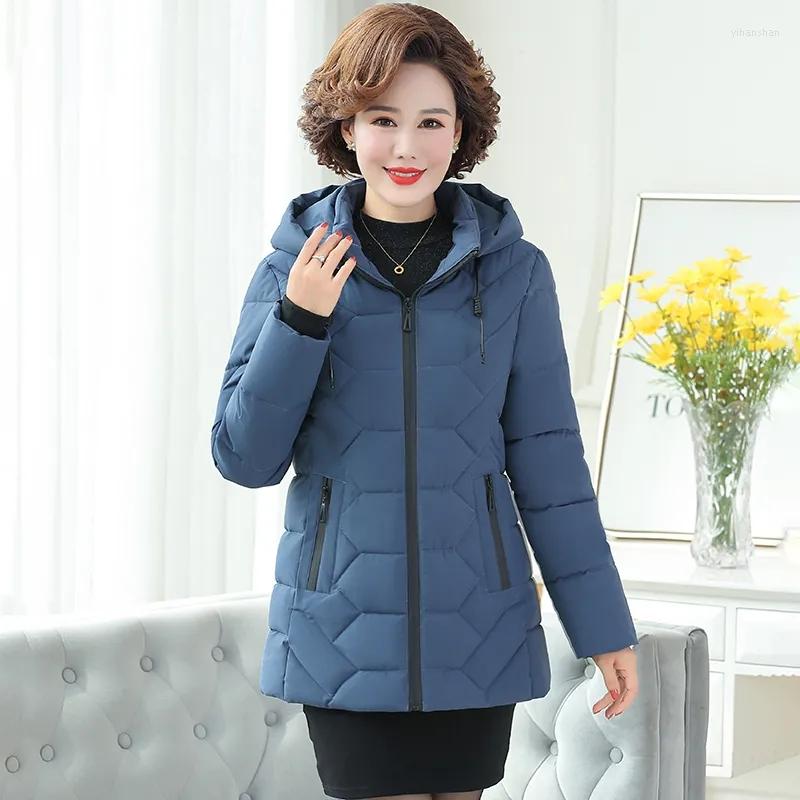 

Women's Trench Coats 2023 Winter Mother's Down Cotton Coat Women Middle-Aged And Elderly Women's Padded Jacket Mother Thick With, Green