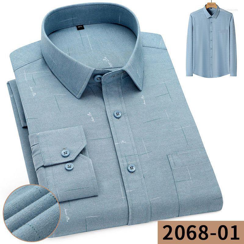 

Men's Casual Shirts Printed Shirt Men Long Sleeve Slim Fit Anti-Wrinkle No-Ironing For Plaid Streetwear, 2068-07