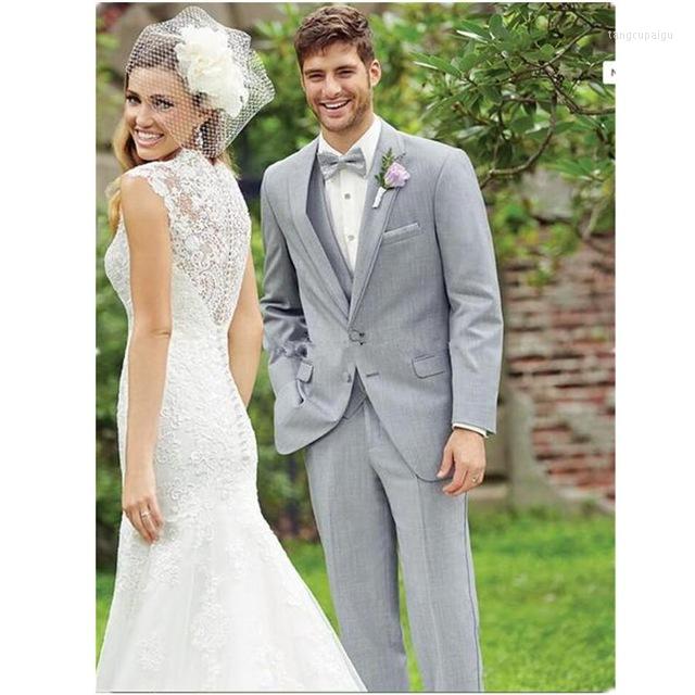 

Men's Suits Latest Coat Pants Design Business Men Light Grey Bridegroom Tuxedos Wedding /Prom (Jacket Vest Tie), Black