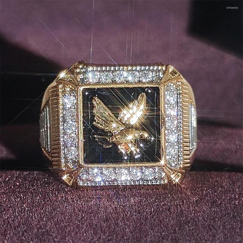 

Wedding Rings 2023 Luxury Gold Color Hawk For Men Ring Anniversary Gift Jewelry Wholesale R6906